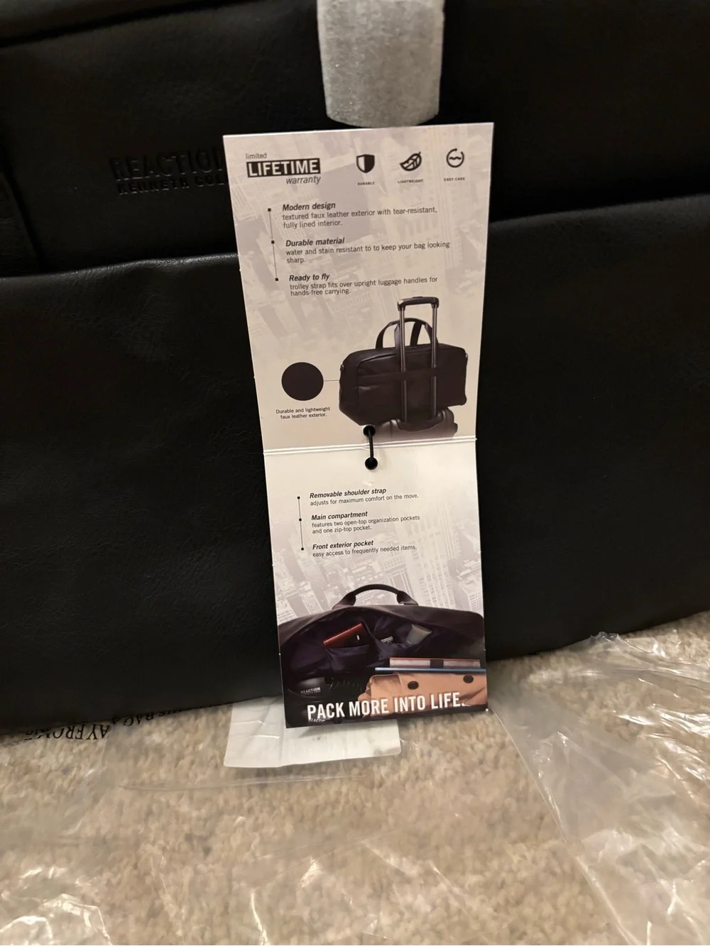Kenneth Cole Reaction “Port Stanley”Leather Duffle Bag